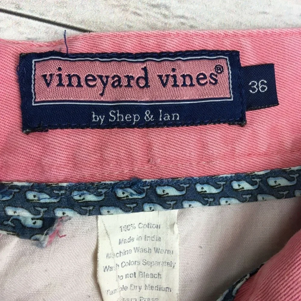 Vineyard Vines Mens 31 32 Shorts Pink Pleated Front Cotton Summer Altered Waist‎
